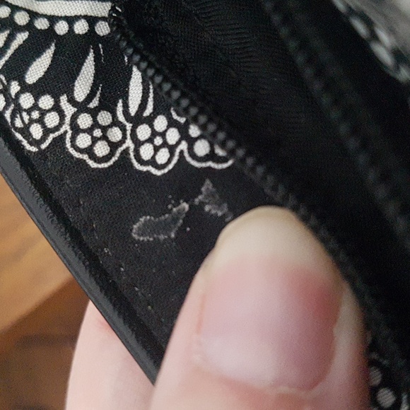 Vera Bradley Black White Floral Quilted Tote Bag with Zipper - Picture 14 of 16